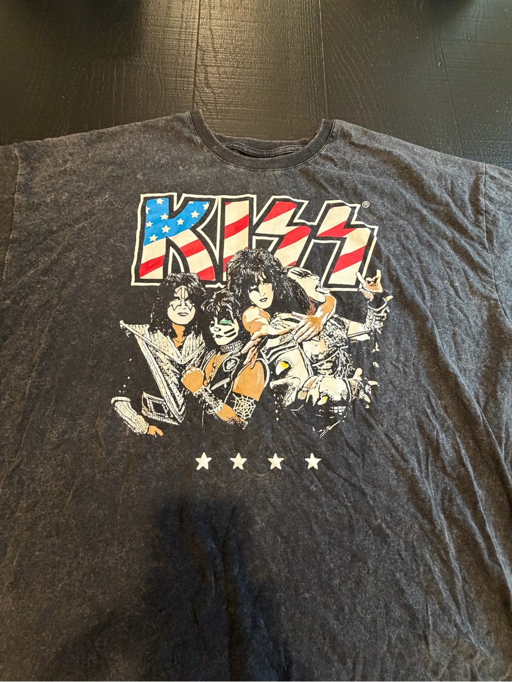 KISS 2024 Gray Wash Graphic Band T-Shirt XL Rock Tee